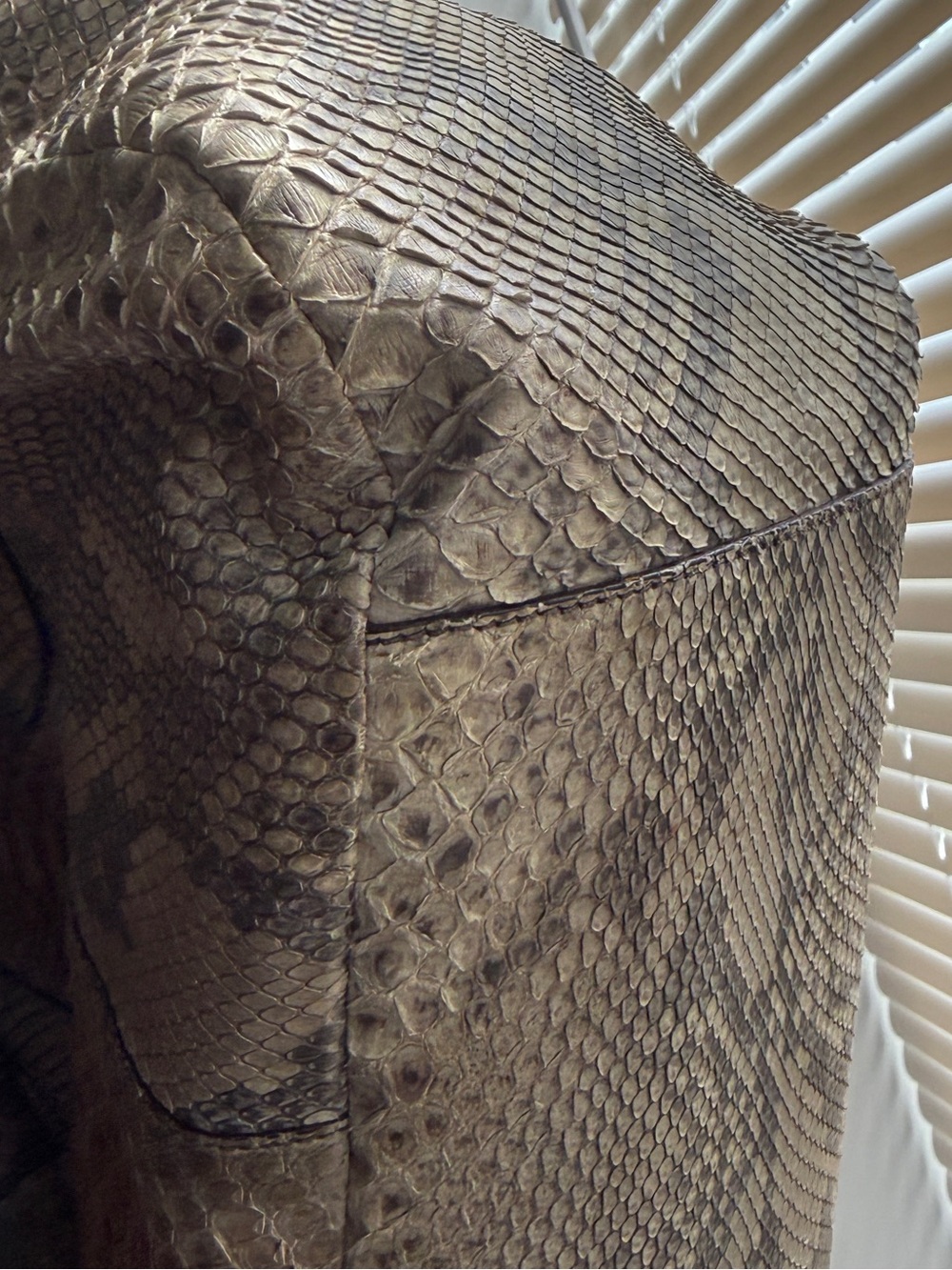 Prada Tan and Brown Snake Print Satchel - Picture 11 of 12
